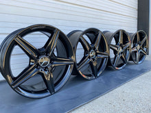 Load image into Gallery viewer, SET OF 4 MERCEDES BLACK C300 C400 2015-2018 18"FACTORY OEM STAGGERED WHEELS RIMS