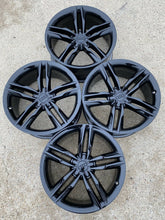 Load image into Gallery viewer, 19" AUDI A5 S5 GLOSS BLACK WHEELS RIMS FACTORY OEM 58828 2008-2018 SET OF 4 RARE