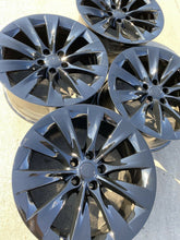 Load image into Gallery viewer, 20" TESLA MODEL X FACTORY WHEELS OEM RIMS Staggered Gloss Black Original