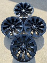 Load image into Gallery viewer, 20" TESLA MODEL X FACTORY WHEELS OEM RIMS Staggered Gloss Black Original
