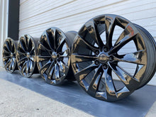 Load image into Gallery viewer, 20" TESLA MODEL X FACTORY WHEELS OEM RIMS Staggered Gloss Black Original