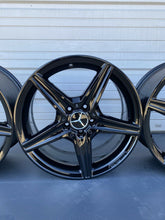 Load image into Gallery viewer, SET OF 4 MERCEDES BLACK C300 C400 2015-2018 18"FACTORY OEM STAGGERED WHEELS RIMS