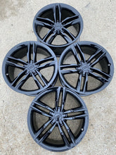 Load image into Gallery viewer, 19" AUDI A5 S5 GLOSS BLACK WHEELS RIMS FACTORY OEM 58828 2008-2018 SET OF 4 RARE
