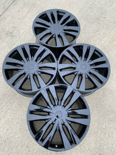 Load image into Gallery viewer, (4) Tesla Model X Gloss Black OEM Wheels Rims + Caps 20" Staggered Rare Full Set