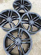 Load image into Gallery viewer, 19" AUDI A5 S5 GLOSS BLACK WHEELS RIMS FACTORY OEM 58828 2008-2018 SET OF 4 RARE