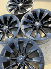 Load image into Gallery viewer, 20" TESLA MODEL X FACTORY WHEELS OEM RIMS Staggered Gloss Black Original