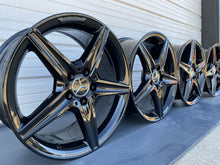 Load image into Gallery viewer, SET OF 4 MERCEDES BLACK C300 C400 2015-2018 18"FACTORY OEM STAGGERED WHEELS RIMS