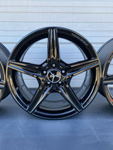 Load image into Gallery viewer, SET OF 4 MERCEDES BLACK C300 C400 2015-2018 18"FACTORY OEM STAGGERED WHEELS RIMS