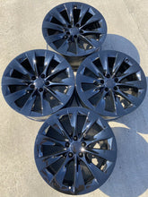 Load image into Gallery viewer, 19” Tesla Model S Wheels Rims Oem Set 4 Gloss Black Slipstream Factory W/ Caps