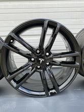 Load image into Gallery viewer, 19” Tesla Model S Gloss Black Factory Rims Wheels OEM Split 2016 2017 98910