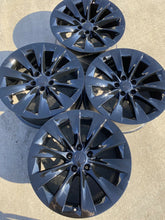 Load image into Gallery viewer, 19” Tesla Model S Wheels Rims Oem Set 4 Gloss Black Slipstream Factory W/ Caps