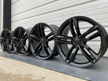 Load image into Gallery viewer, 19" AUDI A5 S5 GLOSS BLACK WHEELS RIMS FACTORY OEM 58828 2008-2018 SET OF 4 RARE