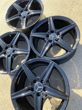 Load image into Gallery viewer, SET OF 4 MERCEDES BLACK C300 C400 2015-2018 18"FACTORY OEM STAGGERED WHEELS RIMS