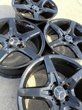 Load image into Gallery viewer, Factory Mercedes Benz SL550 Wheels Genuine OEM AMG Black SL400 19” Set 4 SL
