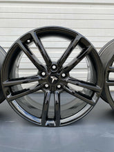 Load image into Gallery viewer, 19” Tesla Model S Gloss Black Factory Rims Wheels OEM Split 2016 2017 98910
