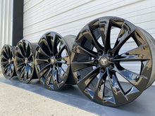 Load image into Gallery viewer, 20&quot; TESLA MODEL X FACTORY WHEELS OEM RIMS Staggered Gloss Black Original
